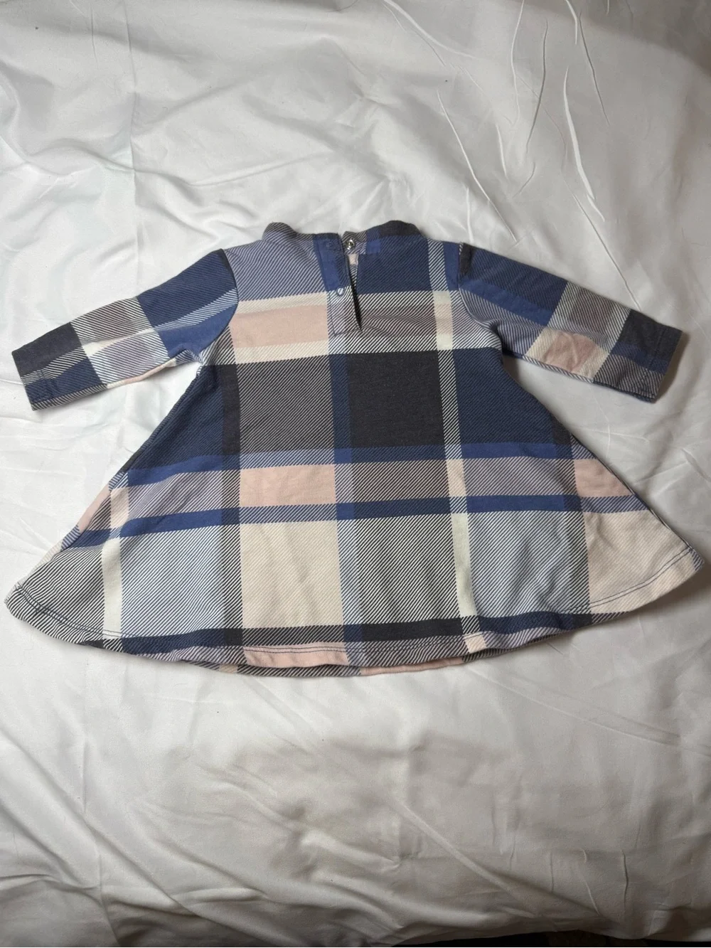 Old Navy Navy and Blush Plaid Baby Dress